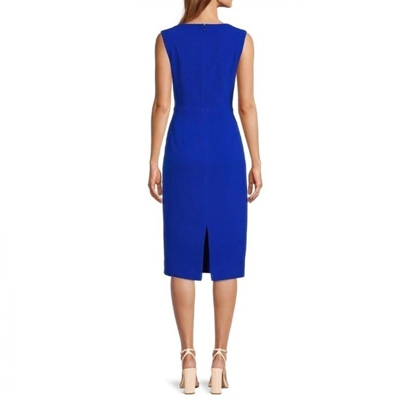 Dress The Population Elle Queen Anne Sweetheart Midi  Dress Electric Blue XL - Picture 3 of 11